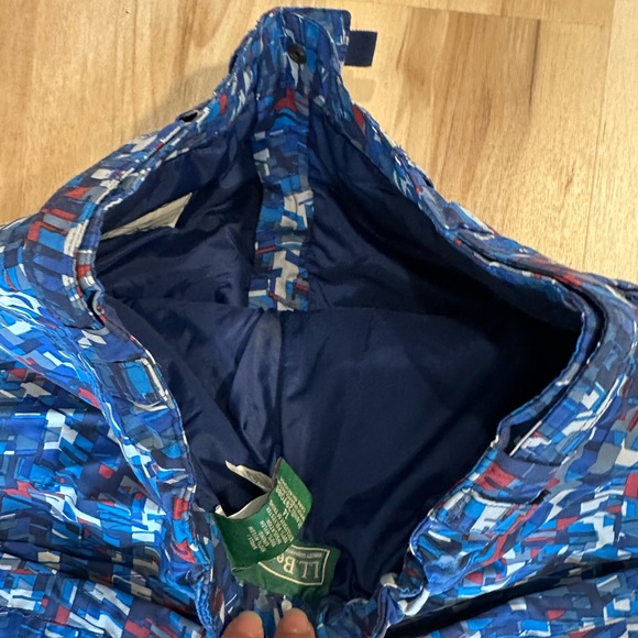 L.L. Bean Boy's Snow Pants Glacier Summit Ink Blue Geo Ski Pants Sz 14 - Picture 11 of 15